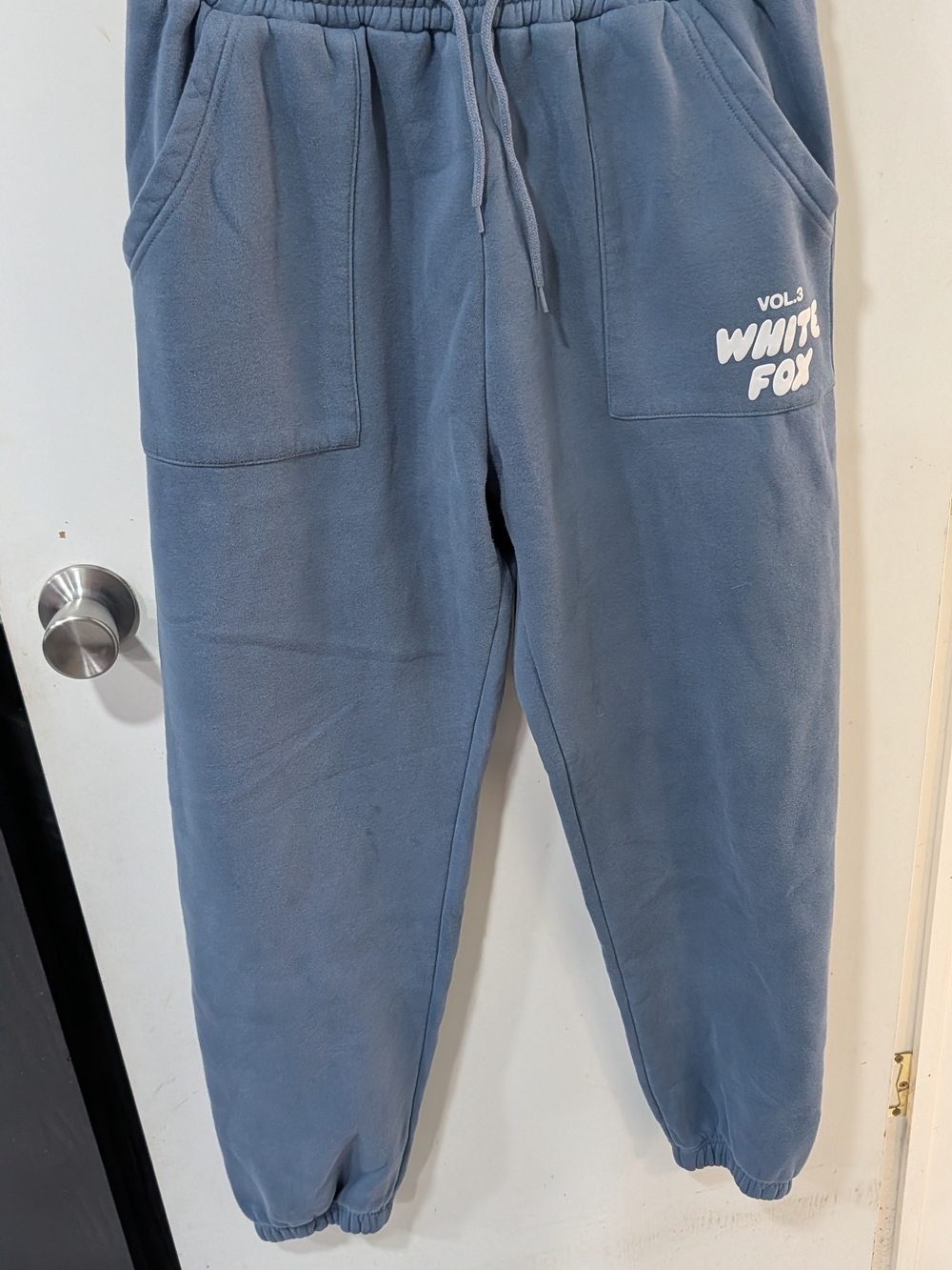 White Fox Boutique Slate Blue Fleece Joggers